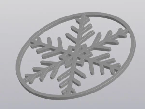 Set 2 Cup coaster Snowflake 3D Print Model