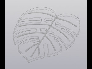 Cup coaster Monstera Leaf 3D-Druckmodell