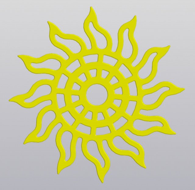 Cup coaster Sun 3Dプリントモデル .c4d .max .obj .3ds .fbx .stl .blend 