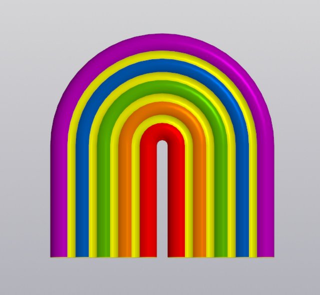 Cup coaster Rainbow 3D-printmodel .c4d .max .obj .3ds .fbx .stl .blend 