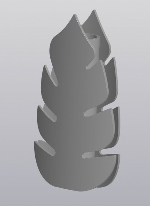 Vase Philodendron leaf 3D प्रिंट मॉडल .c4d .max .obj .3ds .fbx .stl .blend 