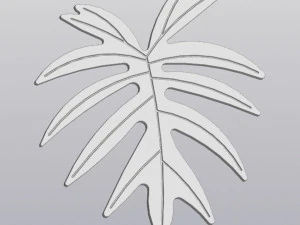 Cup coaster Philodendron leaf 3D Print Model