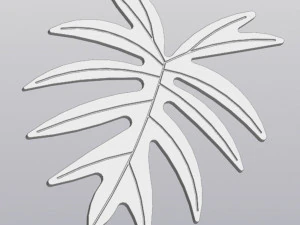 Cup coaster Philodendron leaf 3D Print Model