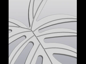 Cup coaster Philodendron leaf 3D Print Model