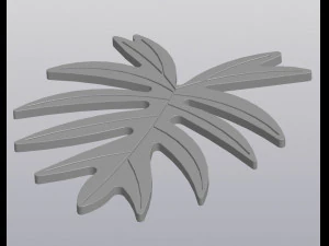 Cup coaster Philodendron leaf 3D Print Model