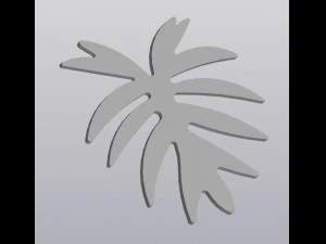 Cup coaster Philodendron leaf 3D Print Model