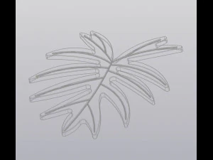 Cup coaster Philodendron leaf 3D Print Model