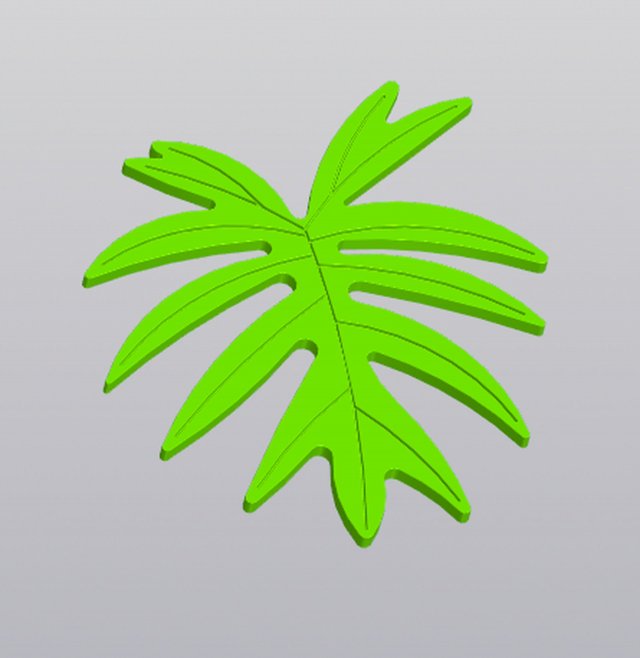 Cup coaster Philodendron leaf Modelo de impresión 3D .c4d .max .obj .3ds .fbx .stl .blend 