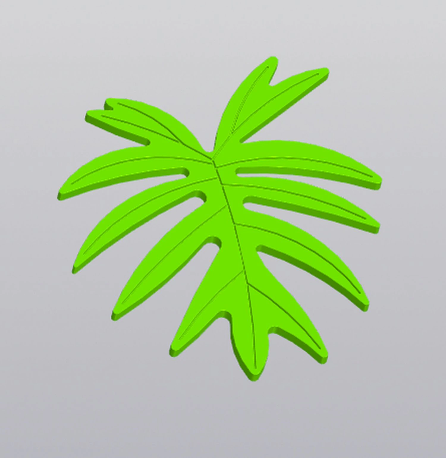 Cup coaster Philodendron leaf 3D Print Model .c4d .max .obj .3ds .fbx .stl .blend 