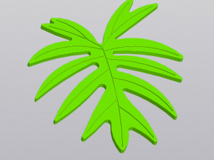 Cup coaster Philodendron leaf Model do druku 3D