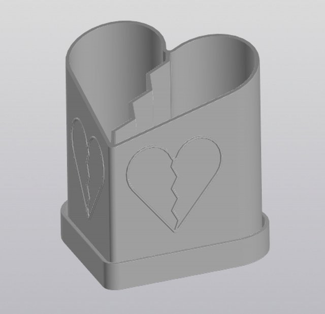 Broken heart Planter 3D Print Model .c4d .max .obj .3ds .fbx .stl .blend 