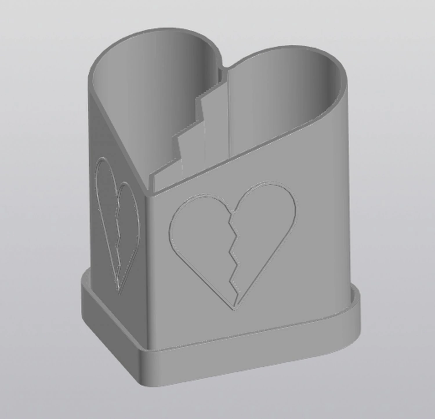 Broken heart Planter 3D Print Model .c4d .max .obj .3ds .fbx .stl .blend 