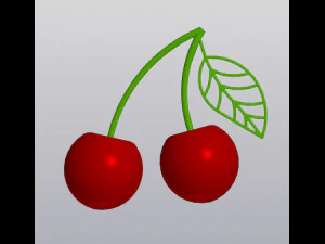 Kersen wanddecoratie 3D printmodel