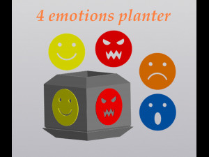4 Emotions Planter Modelo de impresión 3D