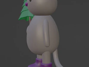 Cat with christmas tree Character mesh 3D Model