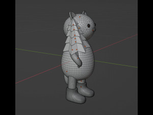 Cat with christmas tree Character mesh 3D-Modell