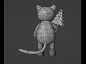 Cat with christmas tree Character mesh 3D-Modell