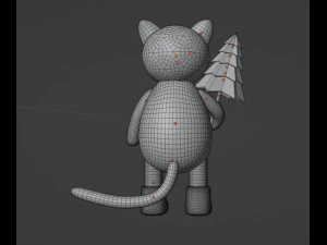 Cat with christmas tree Character mesh 3D Model