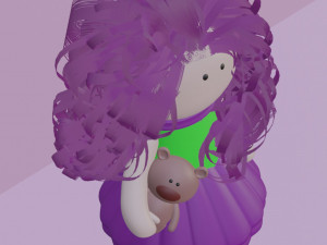 Doll with a teddy bear Character mesh 3D-Modell