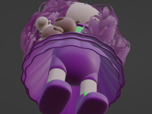 Doll with a teddy bear Character mesh 3D-Modell