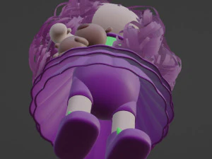 Doll with a teddy bear Character mesh 3D Model