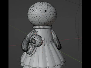Doll with a teddy bear Character mesh 3D Model