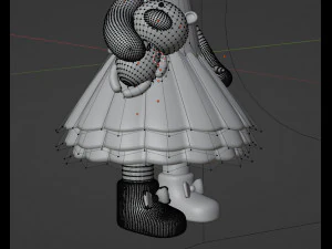 Doll with a teddy bear Character mesh 3D Model