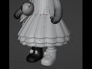 Doll with a teddy bear Character mesh 3D-Modell