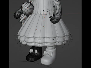 Doll with a teddy bear Character mesh 3D Model