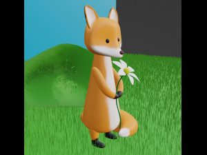 Fox character mesh Model 3D