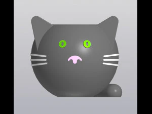 Tempat Vas Penanam Kucing Gila untuk benda kecil Model Cetak 3D