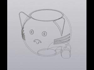 Crazy cat Planter Vase Holder for small things 3D Print Model