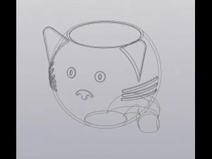 Crazy cat Planter Vase Holder for small things 3D Print Model