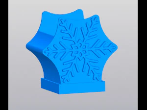 Penanam bermotif kepingan salju Model Cetak 3D