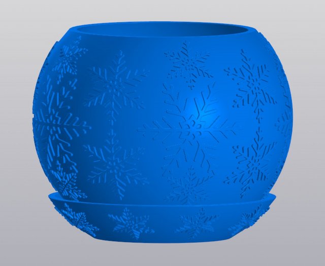 Snowball with snowflakes Planter Model do druku 3D .c4d .max .obj .3ds .fbx .stl .blend