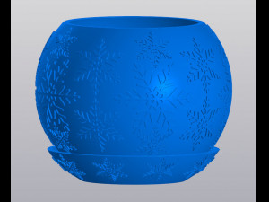 Snowball with snowflakes Planter 3D Baskı Modeli
