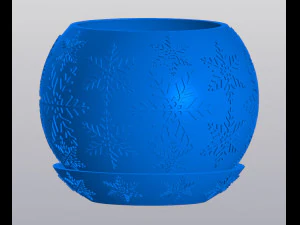 Bola salju dengan kepingan salju Penanam Model Cetak 3D