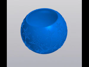 Snowball with snowflakes Planter 3D Print Model