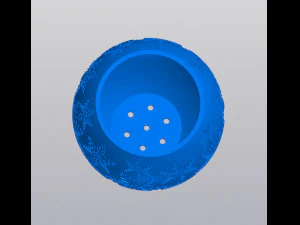 Snowball with snowflakes Planter 3D Print Model