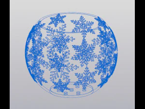 Snowball with snowflakes Planter 3D Print Model