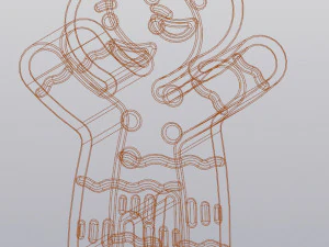 Gingerbread Man Vase Penholder 3D Print Model