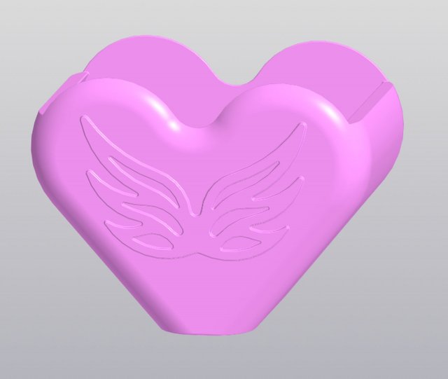 Heart with wings Holder for small things 3D-Druckmodell .c4d .max .obj .3ds .fbx .stl .blend 