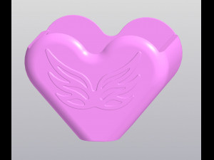 Heart with wings Holder for small things 3D Print Model
