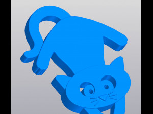 Keychain Cat with fish 3D Print Model