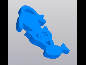 Keychain Cat with fish 3D Print Model