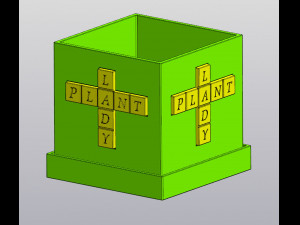 Planter Plant Lady Scrabble tile 3D Print Model