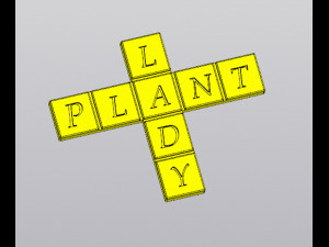 Planter Plant Lady Scrabble tile 3D Print Model