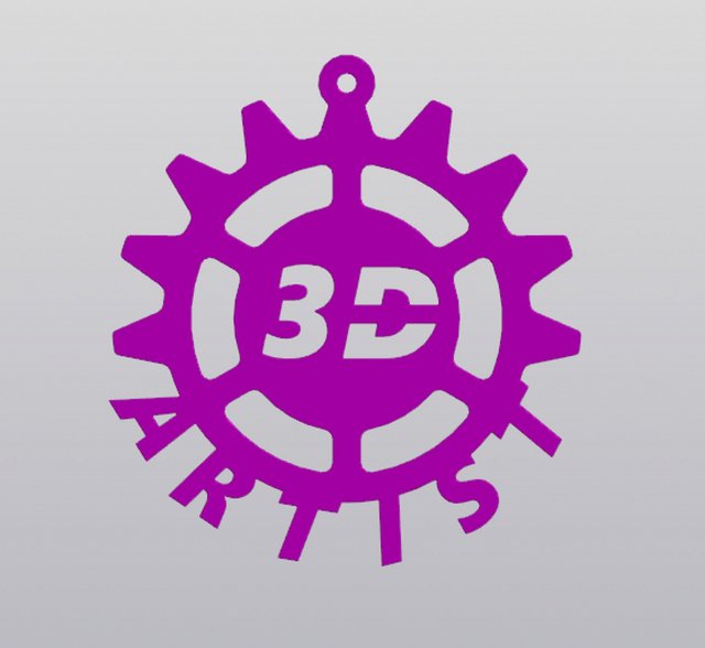 Keychain Gear 3D Artist Modello di stampa 3D .c4d .max .obj .3ds .fbx .stl .blend 