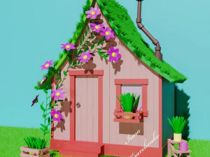 숲속의 집 3D 모델