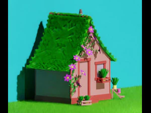 Rumah hutan Model 3D